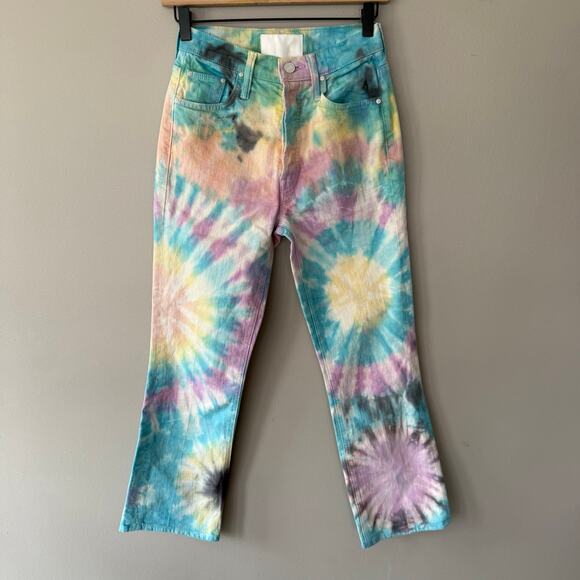 Mother Superior The Tripper Tie Dye Crop Jeans Swirling Secrets Sz 25 Festival - Picture 3 of 16
